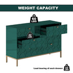 Clihome Wooden Storage 6 Drawer Double Dresser for Bedroom
