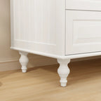 47.2 Lacquered Armoires Wardrobes With Mirror Door 5 Drawer in White