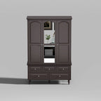 47.2 Lacquered Armoires Wardrobes With Mirror Door 5 Drawer in White
