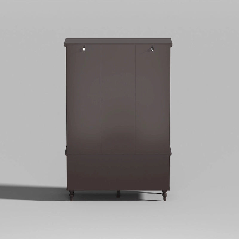47.2 Lacquered Armoires Wardrobes With Mirror Door 5 Drawer in White