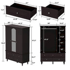 47.2 Lacquered Armoires Wardrobes With Mirror Door 5 Drawer in White