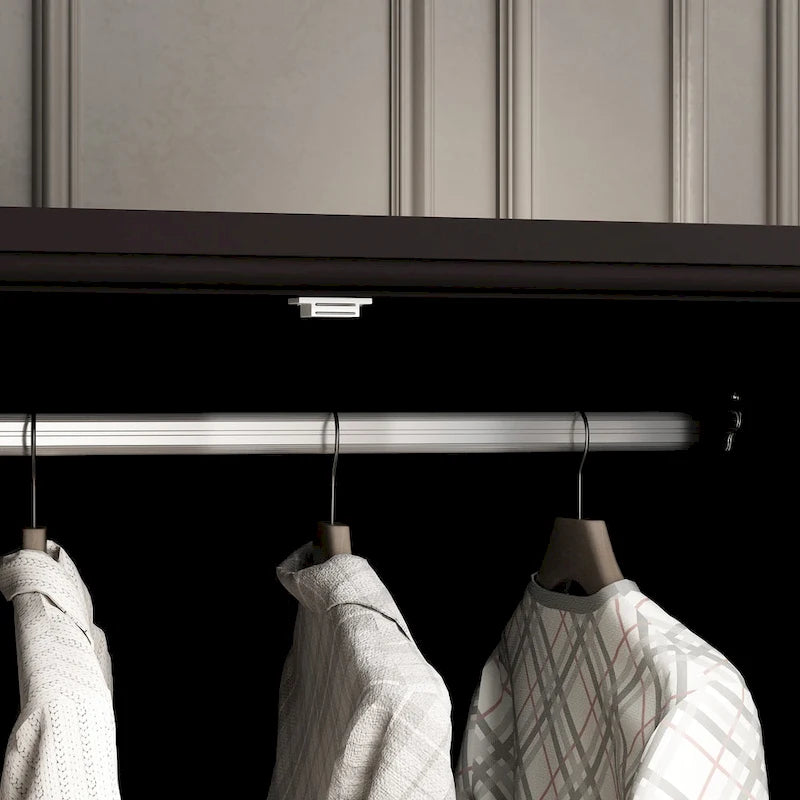 47.2 Lacquered Armoires Wardrobes With Mirror Door 5 Drawer in White