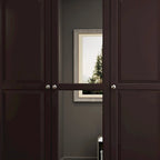 47.2 Lacquered Armoires Wardrobes With Mirror Door 5 Drawer in White
