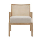 Celann Natural Finish Fabric Cane Accent Chair by iNSPIRE Q Modern