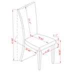 Somette Tabitha White Rectangle High Back Dining Chair (Set of 2)