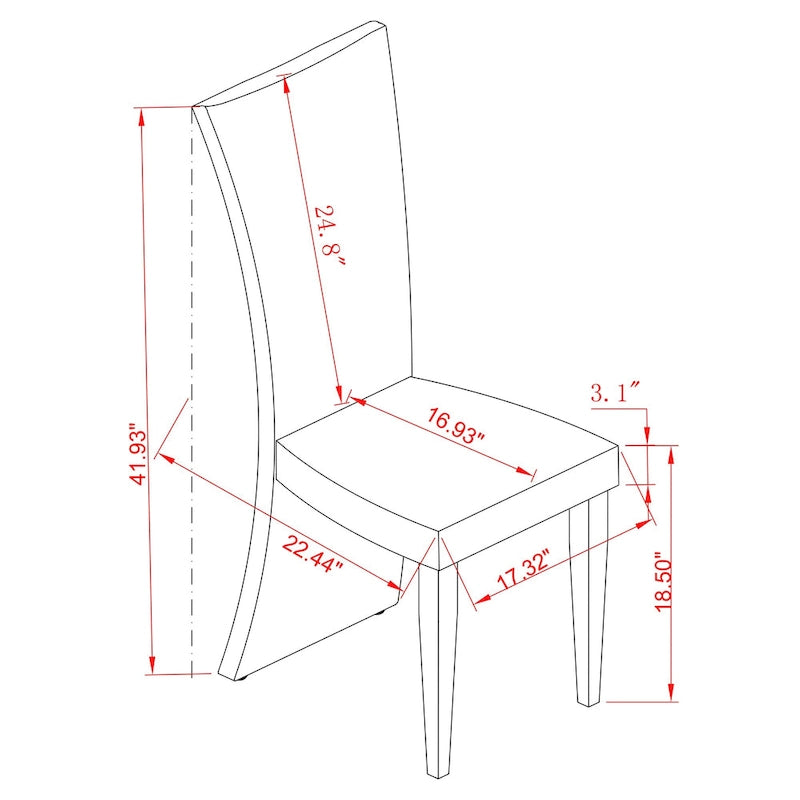 Somette Tabitha White Rectangle High Back Dining Chair (Set of 2)