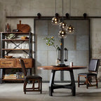 INK+IVY Lancaster Round Dining/Gathering Table - amber/ graphite