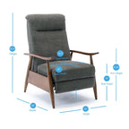Sloan Wood Arm Push Back Recliner by Greyson Living
