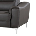 Strick & Bolton Vicente Grey Leather Gel 2-piece Living Room Set
