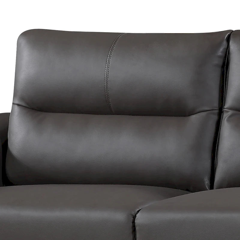 Strick & Bolton Vicente Grey Leather Gel 2-piece Living Room Set