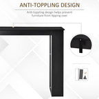 HOMCOM Modern Bar Table Counter Height Dining Table with 3 Storage Shelves for Kitchen, Dining Room, Living Room, Black