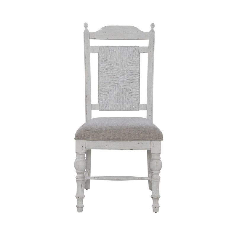 River Place Riverstone White 5 Piece Pedestal Table Set