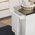 HOMCOM Kitchen Island on Wheels, Rolling Kitchen Cart with Stainless Steel Countertop, Drawer, Gray