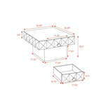 Three-dimensional Embossed Pattern Square Retro Coffee Table