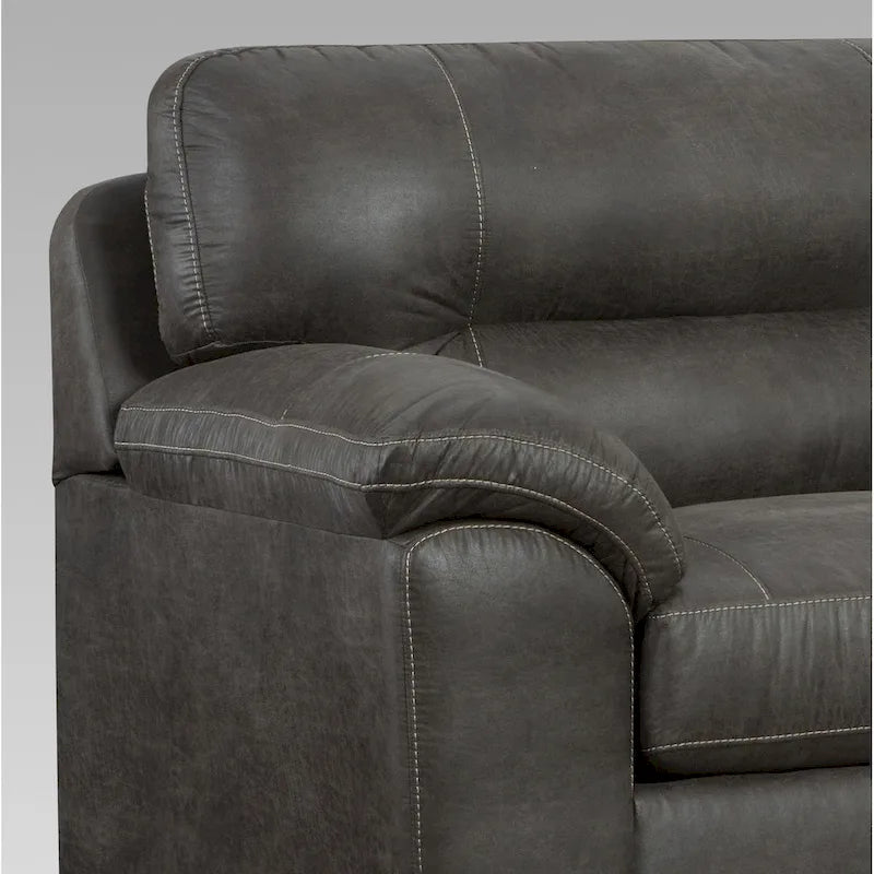 Roundhill Furniture Tirana Contemporary Fabric Pillow-top Arm Sectional Sofa in Sequoia Ash