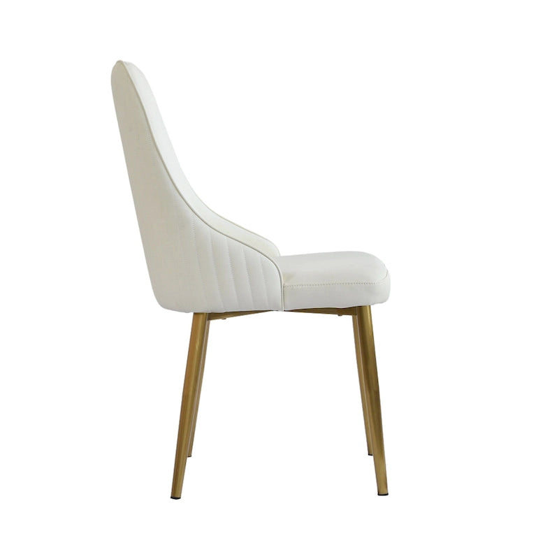 Set of 2 Upholstered PU Leather Dining Chairs Side Chair