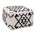 Lizardo Ottoman Beige & Black