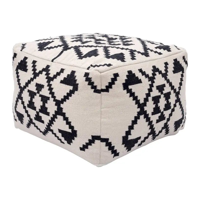 Lizardo Ottoman Beige & Black