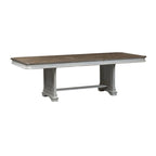 Abbey Park Weathered Brown & Antique White 5 Piece Trestle Table Set