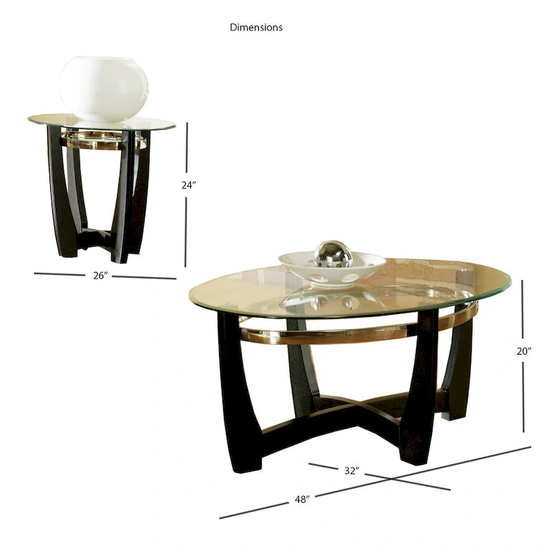 Steve Silver Mandalay Glass Top Occasional Tables (Pack of 3)