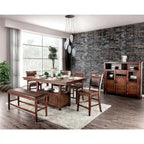 Furniture of America Rainier Rustic 75-inch Walnut Counter Height Table
