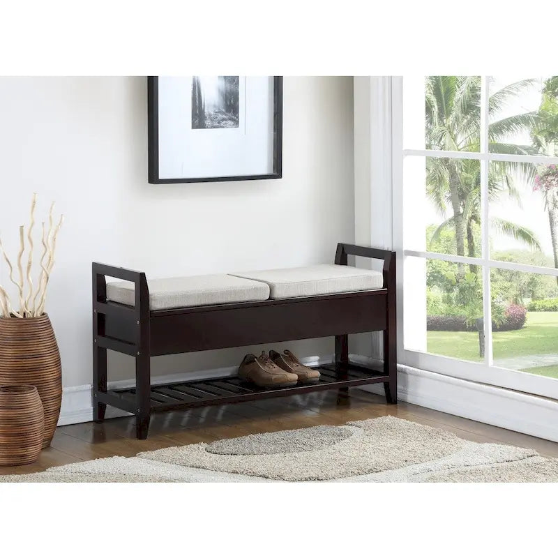 Copper Grove Jessup Espresso Storage Shoe Bench