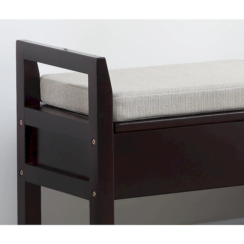 Copper Grove Jessup Espresso Storage Shoe Bench