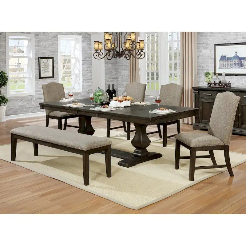 The Gray Barn Ruddy Road Farmhouse 63-inch Rectangle Espresso Dining Bench