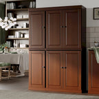 Palace Imports 100% Solid Wood China Pantry with Glass or Solid Wood Doors and 2-Drawers - 48.5 x 71.5