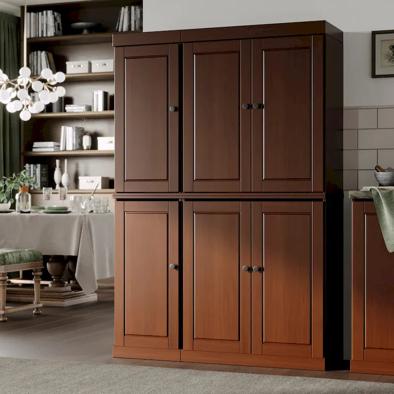 Palace Imports 100% Solid Wood China Pantry with Glass or Solid Wood Doors and 2-Drawers - 48.5 x 71.5