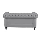 Chesterfield Elegance Collection: Loveseat and Accent Chair with Rolled Arms for Living Room, Office, Reception
