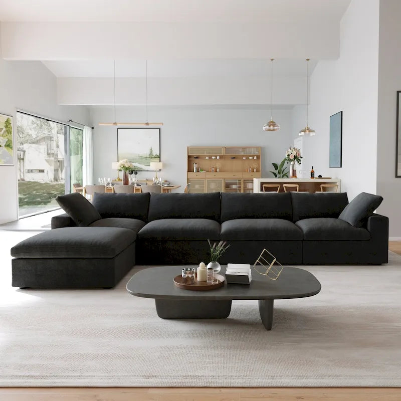 L Shape Couches for Living Room, Modern Modular Convertible Sectional Sofa Couch with Removable Cushion Covers