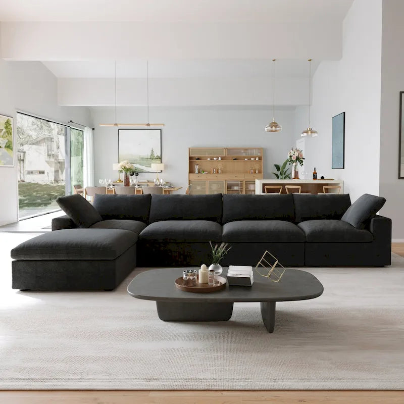 L Shape Couches for Living Room, Modern Modular Convertible Sectional Sofa Couch with Removable Cushion Covers