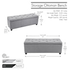 Porthos Home Hekla Fabric Upholstered Flip Top Storage Ottoman Bench