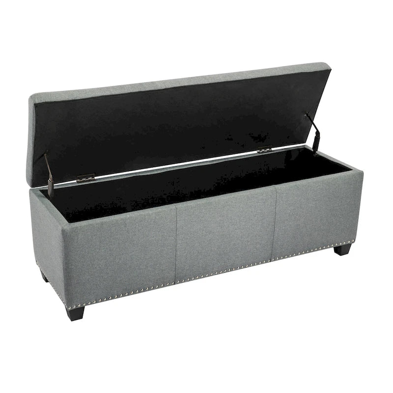 Porthos Home Hekla Fabric Upholstered Flip Top Storage Ottoman Bench