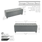Porthos Home Hekla Fabric Upholstered Flip Top Storage Ottoman Bench