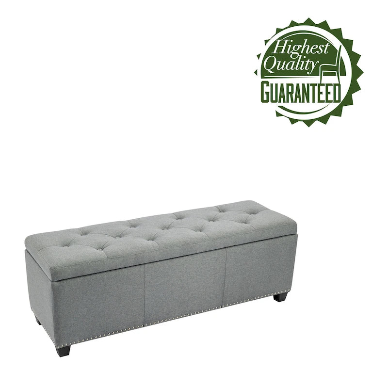 Porthos Home Hekla Fabric Upholstered Flip Top Storage Ottoman Bench