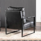 US Pride Furniture Hosam 25.4 PU/Microfiber Upholstery Metal Arms Chair