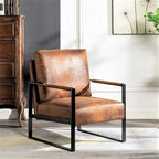 US Pride Furniture Hosam 25.4 PU/Microfiber Upholstery Metal Arms Chair