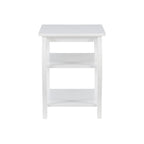 Ingrid Wood Farmhouse Side Table with 2 Shelves