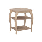 Ingrid Wood Farmhouse Side Table with 2 Shelves