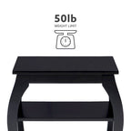 Ingrid Wood Farmhouse Side Table with 2 Shelves
