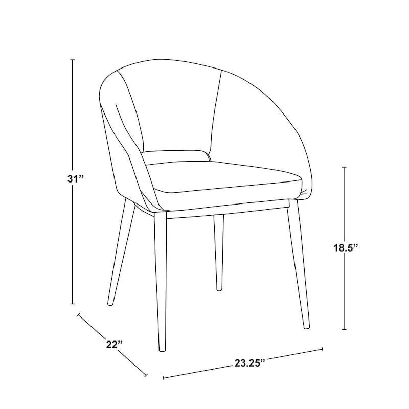 Carson Carrington Vika Upholstered Dining Chair with Copper Metal Legs