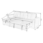 91 Wide Velvet Storage Sectional Reversible Sleeper Sofa & Chaise