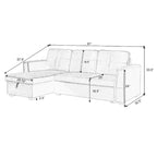 91 Wide Velvet Storage Sectional Reversible Sleeper Sofa & Chaise