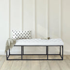 Porthos Home Ellie Faux Leather Accent Bench with Metal Frame Base
