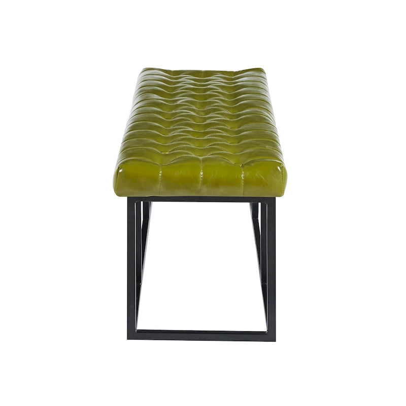 Porthos Home Ellie Faux Leather Accent Bench with Metal Frame Base