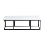 Porthos Home Ellie Faux Leather Accent Bench with Metal Frame Base