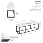 Porthos Home Ellie Faux Leather Accent Bench with Metal Frame Base