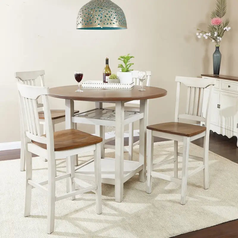 Simmons Antique White and Brown 5-piece Dining Set